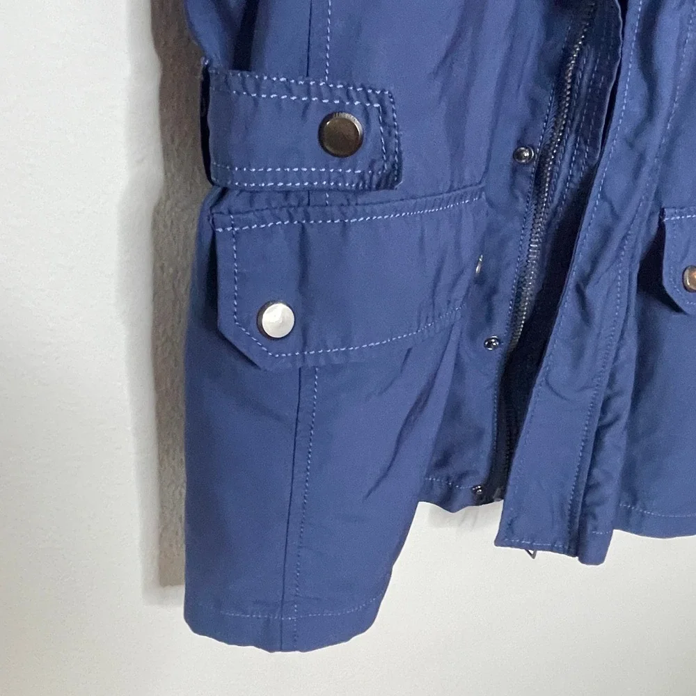 Zara Man Blue Field Jacket Mens XL Utility Military Mock Neck Zip Front Jacket - Picture 11 of 12